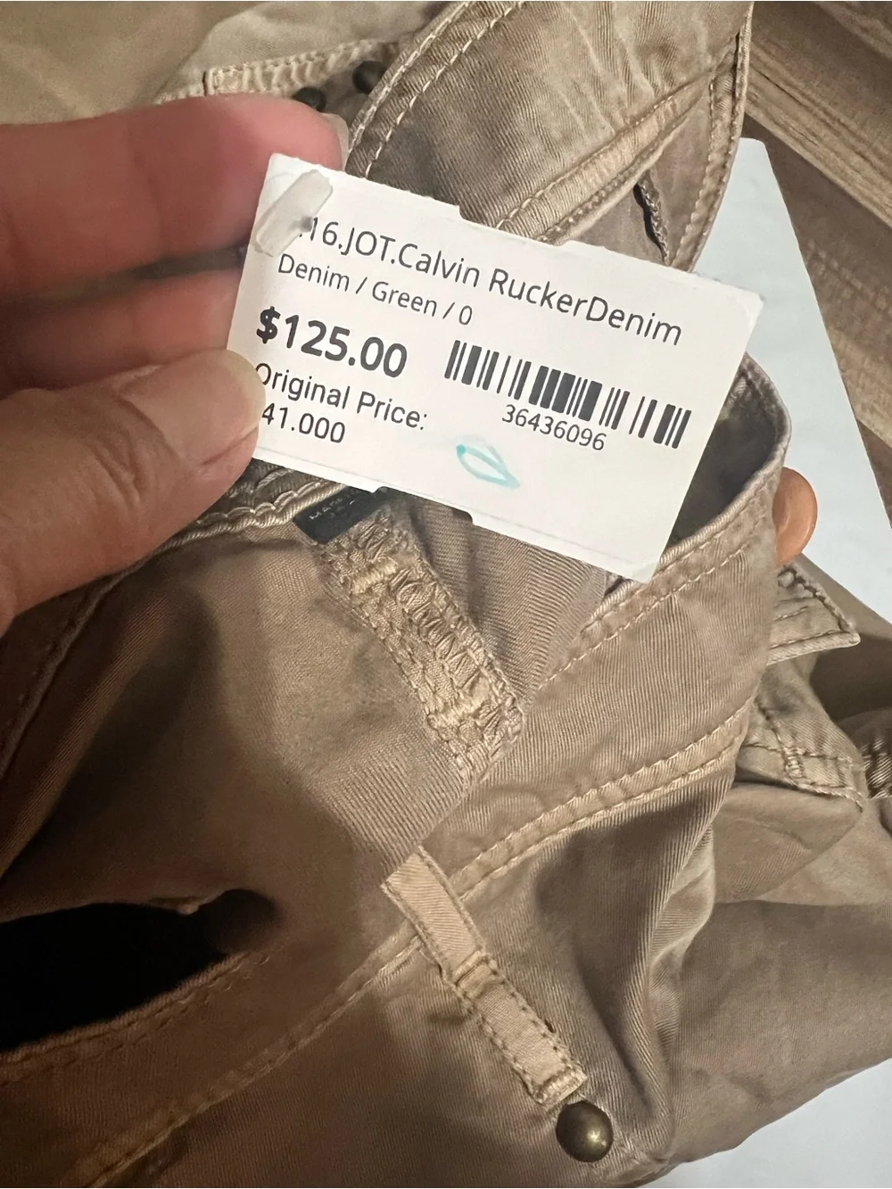 NWT Calvin Rucker Tan Studded Pants